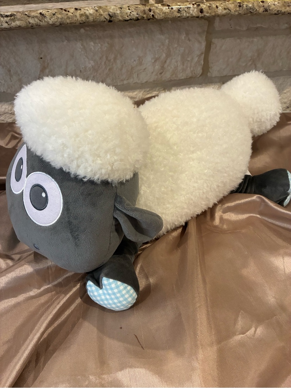 My First Shaun Plush White and Gray Sheep Pillow Buddy - Kids Accessory